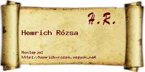 Hemrich Rózsa névjegykártya